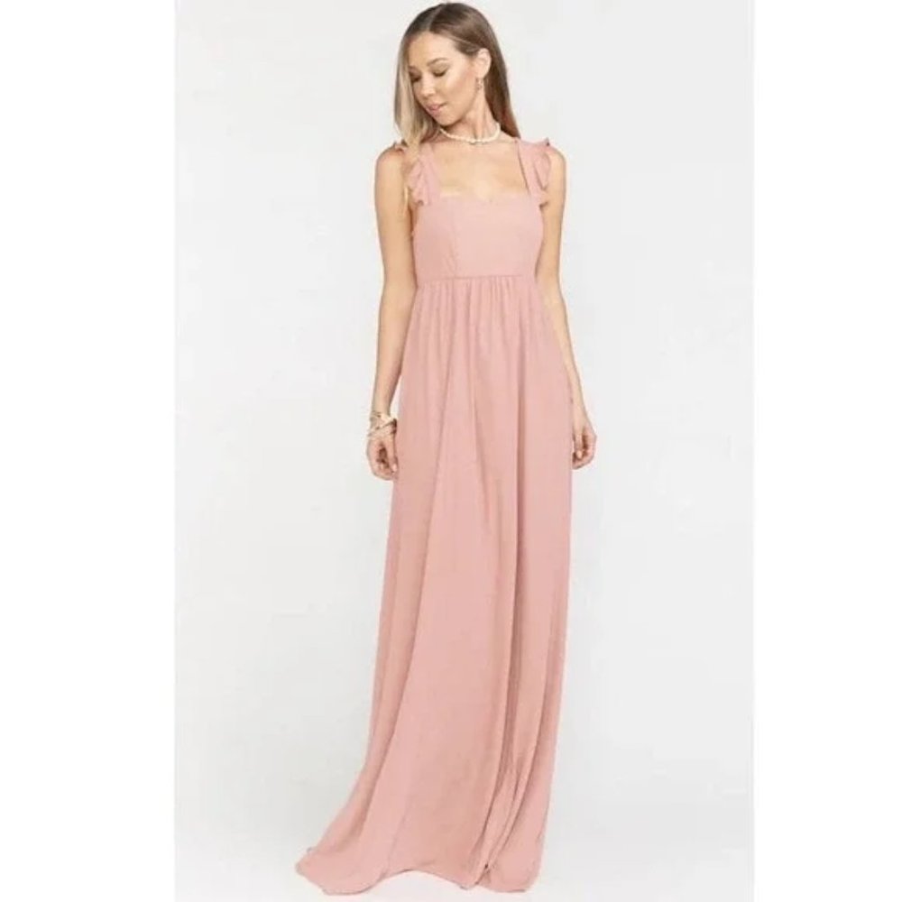 NWT Show Me Your Mumu June Maxi Dress in Rustic Mauve Crisp Size Small